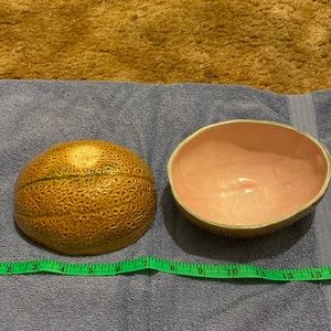 Two Vintage Cantaloupe Bowls